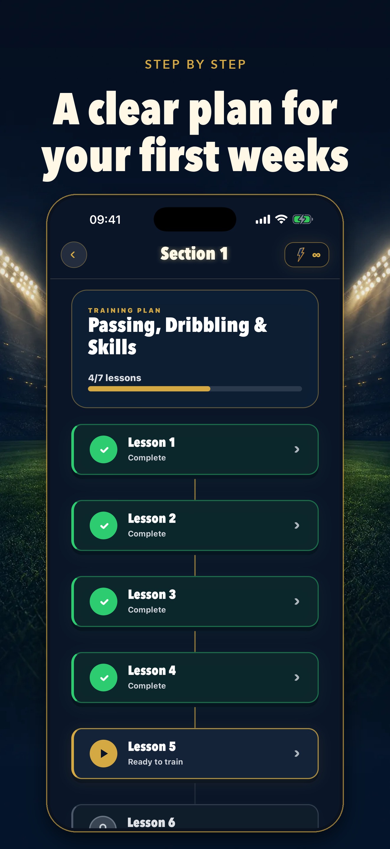 TFLSK App Store preview: Training plan