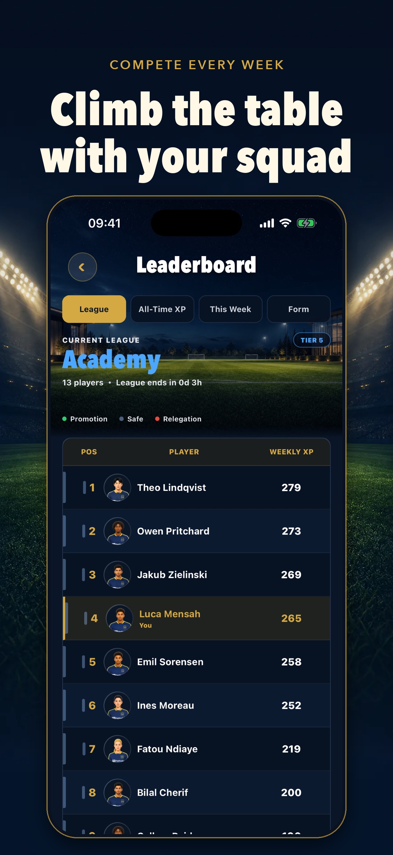 TFLSK App Store preview: League table